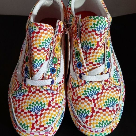 BRAND NEW SHOES VANS OLD SKOOL PLATFORM PRIDE/MULTI/TRUE WHITE - Picture 5 of 16